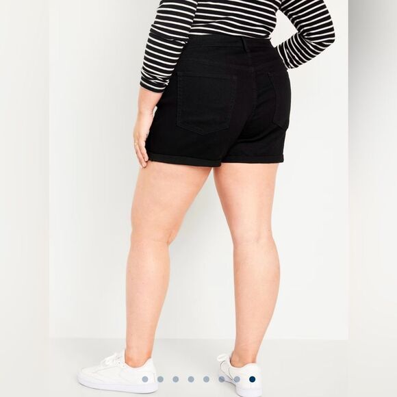 NWT Old Navy Black WOW Jean Shorts Mid-Rise Tailored Fit - Picture 11 of 12